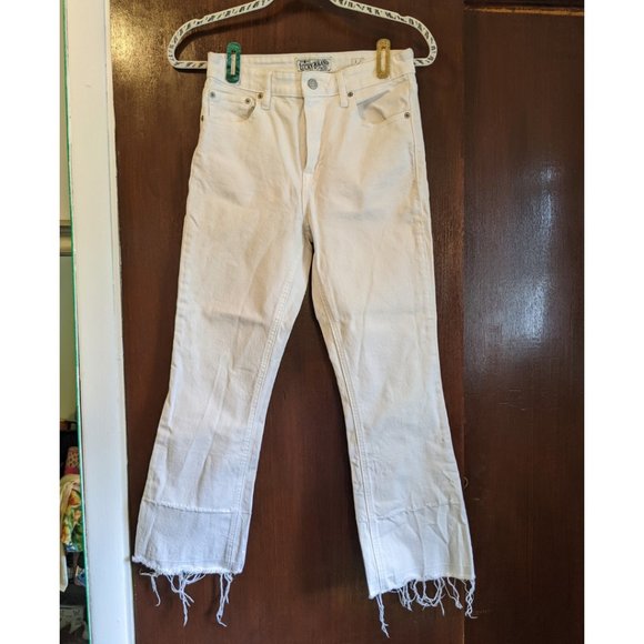 Lucky Brand White Cropped High Rise Jeans - Sz 2/26 - Picture 1 of 3